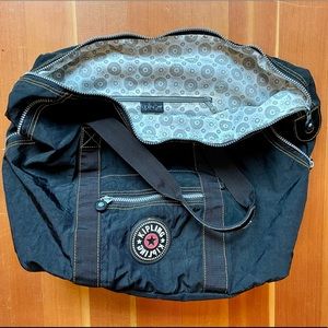 Kipling Expandable Black Purse/Travel/Diaper Bag Zipper Close & Pockets